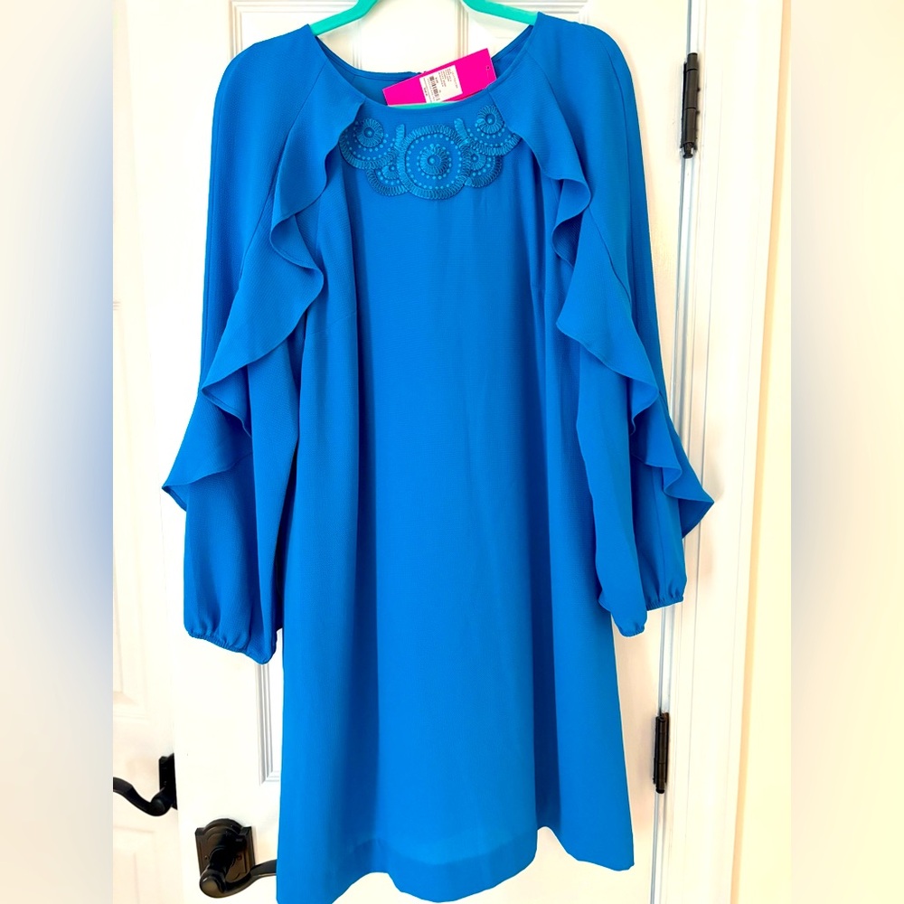 Lilly Pulitzer Vibrant Blue Embroidered Dress